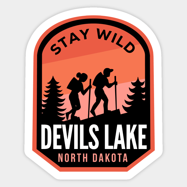 Devils Lake North Dakota Hiking in Nature Sticker by HalpinDesign